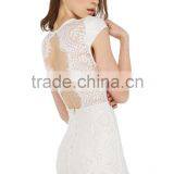 High Quality Short Sleeve Out Mini Lace Sexy Evening Dress thumbnail-3