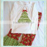 Yi wu Custom Design Wholesale Girls Christmas Appliqued Small Trees Boutique Clothing thumbnail-1