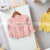 Sweet Style Solid Color Lace Stitching Wholesale Baby Girl Sweatshirt thumbnail-2