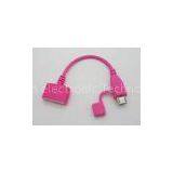 Micro USB Male To Female Cable Adapter Black / White / Pink