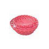 Round Storage Basket in Red, Made of Plastic Rattan, Used for Packing and Storage
