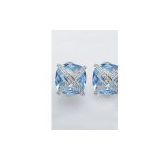 silver earrings with color CZ