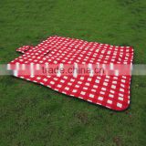Nylon oxford/2mm sponge/printed fleece plaid 3 layers picnic camping blanket rug mat picknick decke