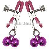 Fetish Bondage Adult Game Toys Strong Metal Nipple Clamps Clips Labia Clamps with 2 Bells Breast Massage Sex Products for Women