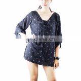 NAPAT Wholesale Long Sleeve Rayon V-Neck Casual Woman Blouse thumbnail-1
