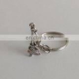 Antique Silver 23mm Tall France Paris Eiffel Tower Keychains Wholesale