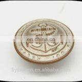 20mm Anchor Antique Copper Tin Embossed Logo With Brass Loop Buttons/ Sewing Button for Garment