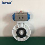 INVCO Price Wafer Connection Pneumatic PP Butterfly Valve for Water ,weak Acid and Weak Base thumbnail-2
