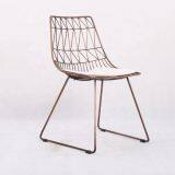Modern Dining Room Furniture Armless Metal Mesh Chair thumbnail-1