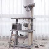 Large Cat Tree Bed Hammock Luxury Wooden Cat Tower Toy Cat Scratcher Tower