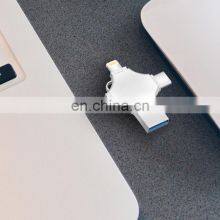 USB 2.0 Flash Drive Metal USB Memory Stick Drive FOUR Functions in One U Flash Disk for IPhone/iPad/android/PC thumbnail-5