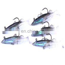 Amazon 5pcs/bag Soft Fish 80mm 11g Artificial Plastic Fishing Lure Plastic Paddle Soft Fish With Hook thumbnail-1