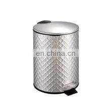 Simple Design Household Kitchen Bathroom Stainless Steel Pedal Bin Egg Packing Rubber Coated Trash Bin Grey Iron Trash Bin thumbnail-5