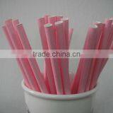 2014 New 19.7*0.6cm Solid Pink Prinitng Paper Drinking Straws