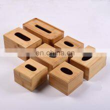 Durable Household Tissue Box Holder Round Square Rectangle Wooden Tissue Box thumbnail-1