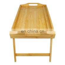 Eco friendly bamboo tableware rectangular garden party serving tray with handle