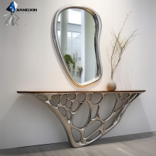 Premium Stainless Steel Furniture Set -- Contemporary Mirrors and Side Tables for Hotels, Exhibition Halls and High-end Residences thumbnail-2