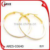 Sexy Ladies Earring Designs Pictures Silver Black Colored Hoop Earrings thumbnail-3