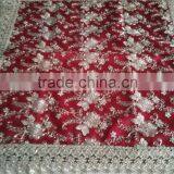 Red Lace Sequine Flower Tablecloth