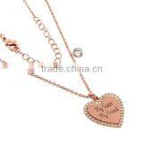 Rose Goldplated Silver My Sister My Friend Heart Charm Pendant Necklace thumbnail-3