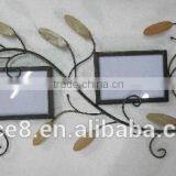 Vintage Leaf Metal Wall Mirror for Home Decor