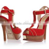 woman red high shoes large size ladies shoes red color fashion 2016 sandals
