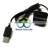 USB Charging Cable Replacement Charger for Xbox 360 Wireless Controller Black