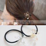 Korean Fashion Hollow Out Iron Flower Imitation Pearls Pendant Hair Bands For Girls Hair Clip Accessories thumbnail-2