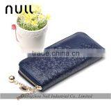 Embossed Handmade Customize Wholesale Cell Phone Wallet Zippered for Women
