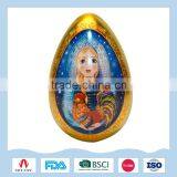 Easter egg shape tin boxes for kids' candy packaging