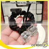 Crystal Black Felt Materia Bow Hair Holder, Hair Tie Holder thumbnail-3