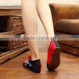 Middle Top Women Casual Cotton Shoes Buckle Chinese Style Flower Embroidered Elegant Ladies Canvas Flats Oxford Sole No Logo thumbnail-6