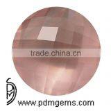 11 MM Round Checkerboard Rose Quartz thumbnail-1