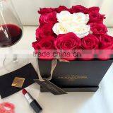 Good Quality White Black Customized Round Square Lid Wedding Flower Packaging Paperboard Box