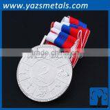 Custom Ribbon Logo Silver Medallion