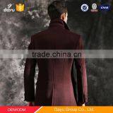 Hot Selling Purplish Red Winter Thick Warm Stock German Woolen Coat Wool Cashmere Blended Coat thumbnail-5