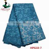 Haniye 2016/HPG10 Wholesale African High Quality Guipure Water Soluble Lace Fabric,Beaterful Flower Stones Lace Fabric thumbnail-6