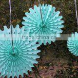 YiWu Wholesale PartySupplier 8", 12", 16" Diameter Mint Green Tissue Paper Fans Graduation Mint Nursery Mobile Classroom