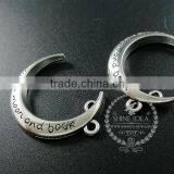 30mm Vintage Antique Silver Metal Carve Words Love You to the Moon and Back DIY Pendant Charm 1830067 thumbnail-2