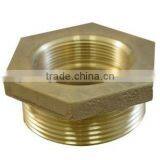 2" NPT Female to 1-1/2" NH Male Brass Fire Hose Adapter,Nipple thumbnail-1