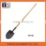Wide Spade Wooden Long Handle Shovel thumbnail-1