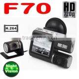 Car Black Box F90 HD1280*720P Dual Lens Vehicle DVR PK F70 Camera thumbnail-1