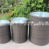 Садовая плетеная мебель. Три корзинки для цветов разных размеров. thumbnail-3