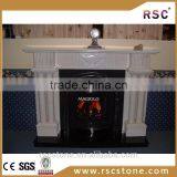 French Style Pillar Carved Marble Fireplace Mantel thumbnail-1