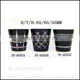 Classic Black Spray Colored Hand Cut Glass Candle Jar thumbnail-5