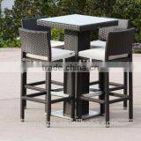 2017 Trade Assurance Most Popular Woven Wicker Synthetic Rattan Patio Bar Table and Chair Set thumbnail-2
