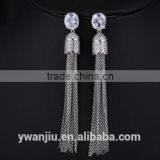 Wholesale Stock Small Order Fashion Women Long Tassels Zircon Earrings thumbnail-2