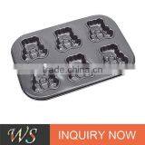 6 Cups Bear Shape Carbon Steel Muffin Cup thumbnail-1