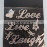 Silver Word LOVE LIVE LAUGH Mirror Stickers thumbnail-1