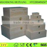 FSC Unfinished Hinged Pine Wood Storage Box thumbnail-1